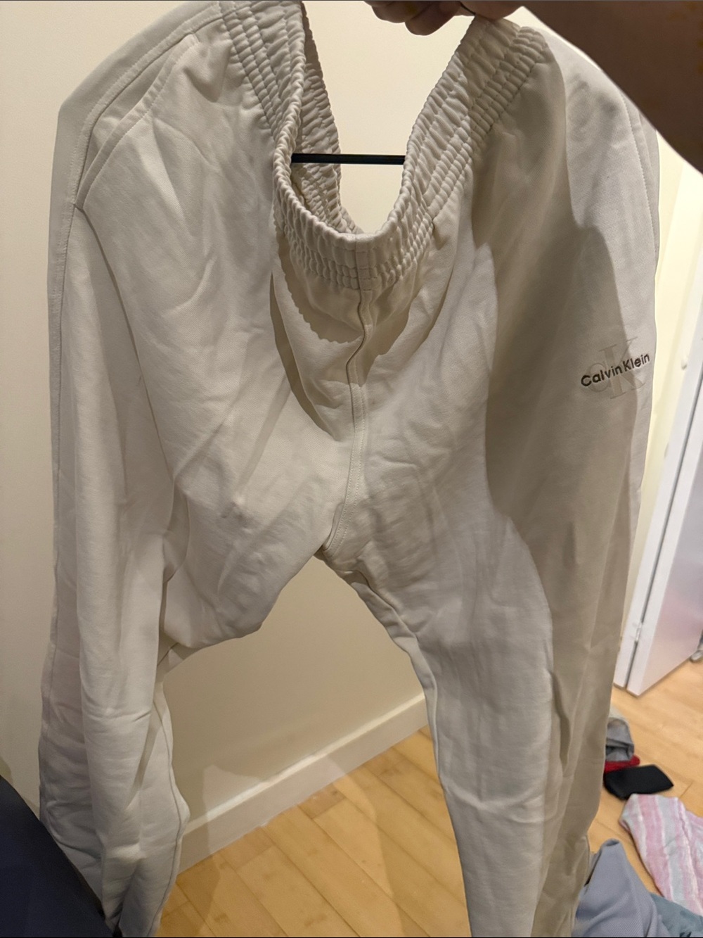 Calvin Klein Men's Off-White Jogger Sweatpants